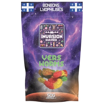 Freeze-dried gummy worms