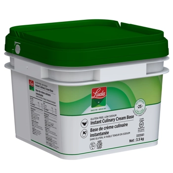 Base de crème culinaire instantanée, sans gluten, à faible teneur en sodium