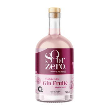 Gin fruité Framboise Litchi sans alcool Sobr Zero