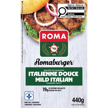 Galette Burger italienne douce Roma