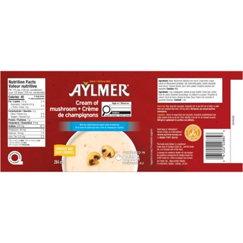 Crème de champignons moins de sodium