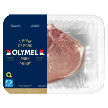 T-Bone de porc - Côtelettes de longe de porc avec os et filet, coupe du centre, non cuit