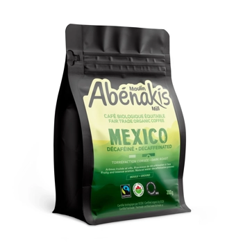 Abénakis café biologique équitable moulu Mexico décaféiné 200g