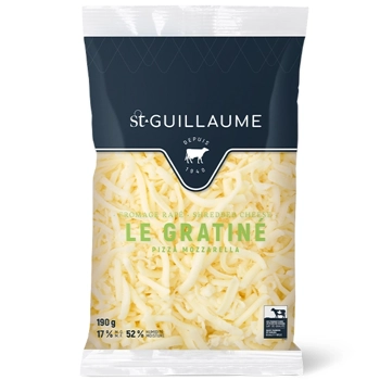 Le Gratiné pizza mozzarella (17% MG) St-Guillaume, râpé