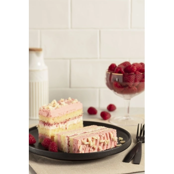 Raspberry and white chocolate bar cake