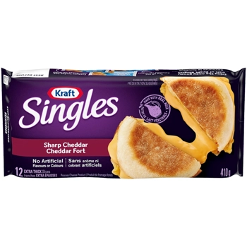 Tranches de fromage Singles Cheddar Fort