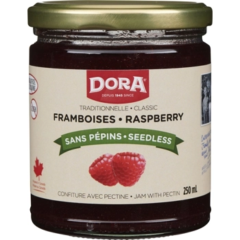 Seedless raspberry jam with pectin