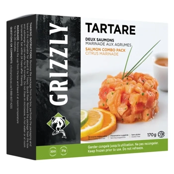 Boîte à tartare aux deux saumons marinade aux agrumes