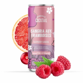 Sangria rosée aux framboises