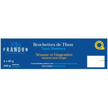 Brochettes de Thon Sésame et Gingembre