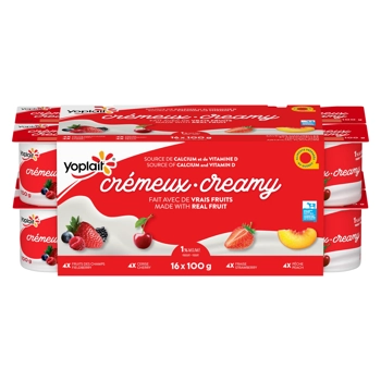 Yoplait Creamy Fieldberry, Strawberry, Cherry, Peach Yogurt