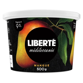 Liberté Méditerranée Yogourt Mangue 9% M.G. 500G