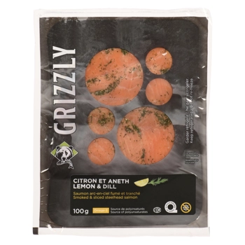 Saumon Arc-En-Ciel Fumé Tranché au Citron & Aneth - frais