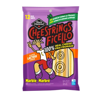 Black Diamond Ficello Cheestring Marbré Sans Lactose sac de 12