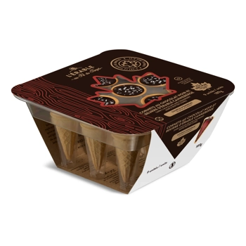 Cornets au chocolat noir et beurre d'érable canneberge - Garnis de fleur de sel (9 unités)