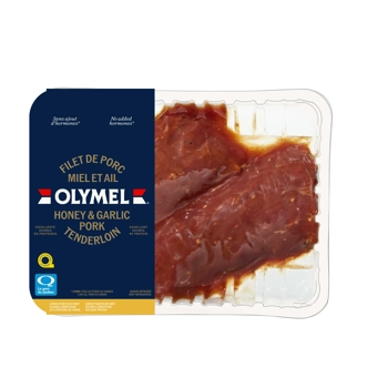 Filets de porc miel & ail - Filets de porc coupé, assaisonnés, non cuits, 18 % de protéines de viande