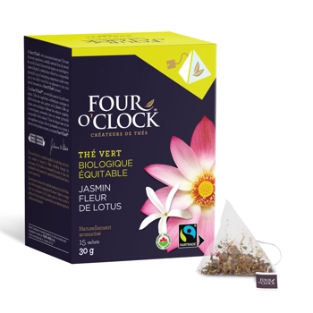 Thé vert jasmin et fleur de lotus biologique équitable