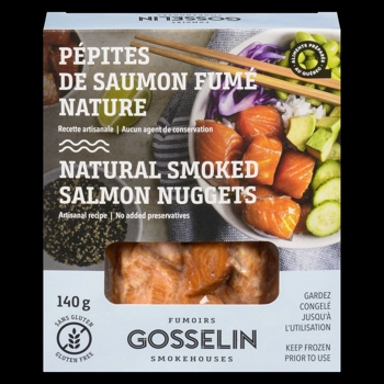 Plain smoked salmon nuggets