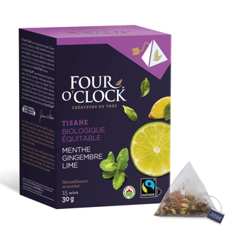 Tisane menthe gingembre et lime biologique équitable