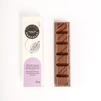 Barre de chocolat au lait à la ganache chocolat au lait 41%