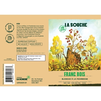 Bière blanche aux framboises - Franc Bois