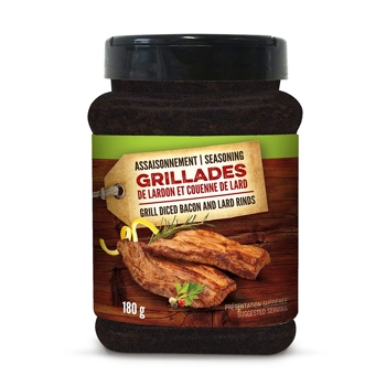 grill diced bacon and lard rinds