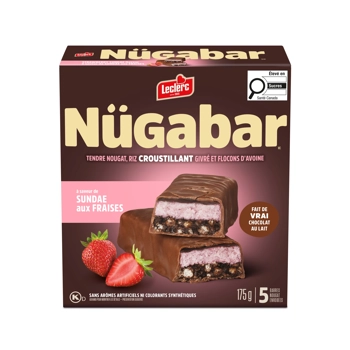 Barres Sundae aux fraises enrobées de vrai chocolat au lait