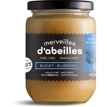 Miel de bleuet brut cru non filtré