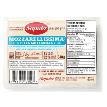 Mozzarellissima Pizza Mozzarella Light 15% M.F. Ball