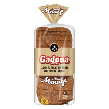 Pain de ménage 100% blé entier authentique tranché épais