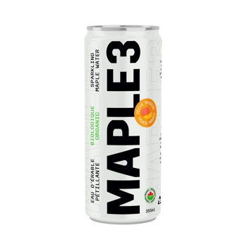 Eau d'érable pétillante bio pêche-mangue