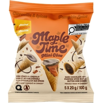 Cornets au chocolat noir et beurre d'érable citrouille- Garnis de fleur de sel