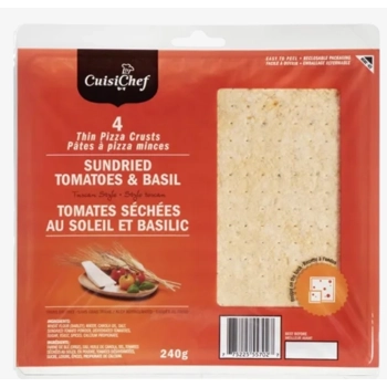 CuisiChef Pâtes à Pizza Minces - Tomates et Basilic