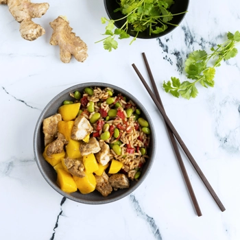 Poulet à la mangue.