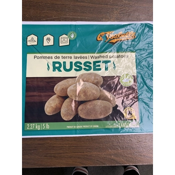 Pomme de terre lavées Russet