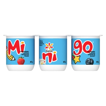 Yoplait Minigo Yogourt Fraise, vanille, bleuet 2% M.G. 6x60G