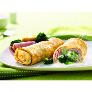 Ham and broccoli stuffed crepe