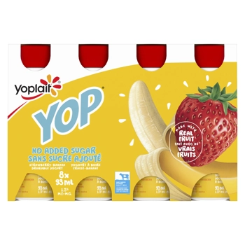 Mini-Yop No Sugar Added Strawberry-Banana