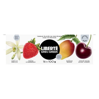 Liberté Grec Yogourt Assortie 0% M.G. 16x100G