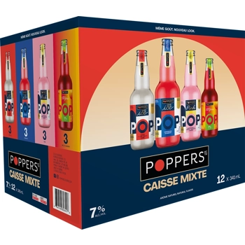 Poppers Caisse mixte bouteilles 7% 12x341mL