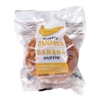 MUFFINS CUITS EMBALLÉS BANANE 100g MV412