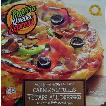 All dressed pizza with bacon