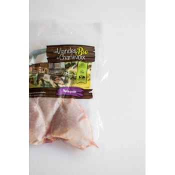 Pilons de poulet bio.