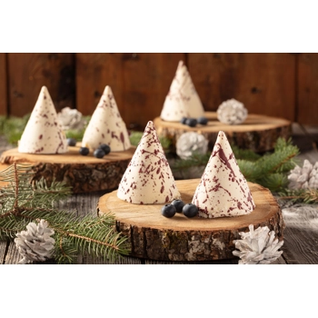 Sapin de Noël chocolat blanc et bleuet