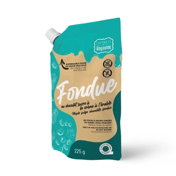 Fondue au chocolat sucre à la crème et à l'érable.