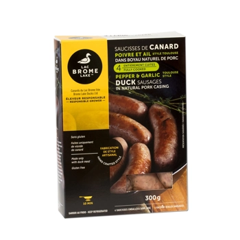 Saucisses de canard poivre et ail style Toulouse