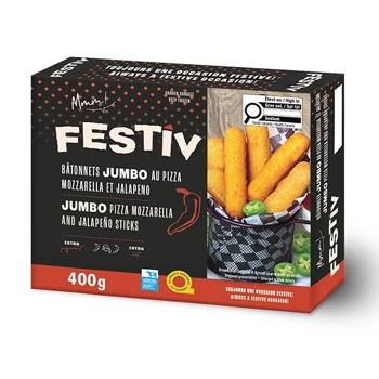 Bâtonnets JUMBO au pizza mozzarella et jalapeno FESTIV
