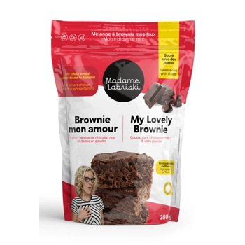 Moist brownie mix with no added refined sugar