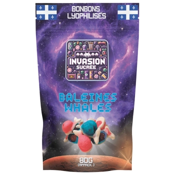 Freeze-dried gummy whales