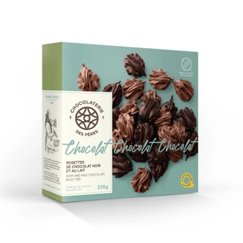 Dark and milk chocolate rosettes